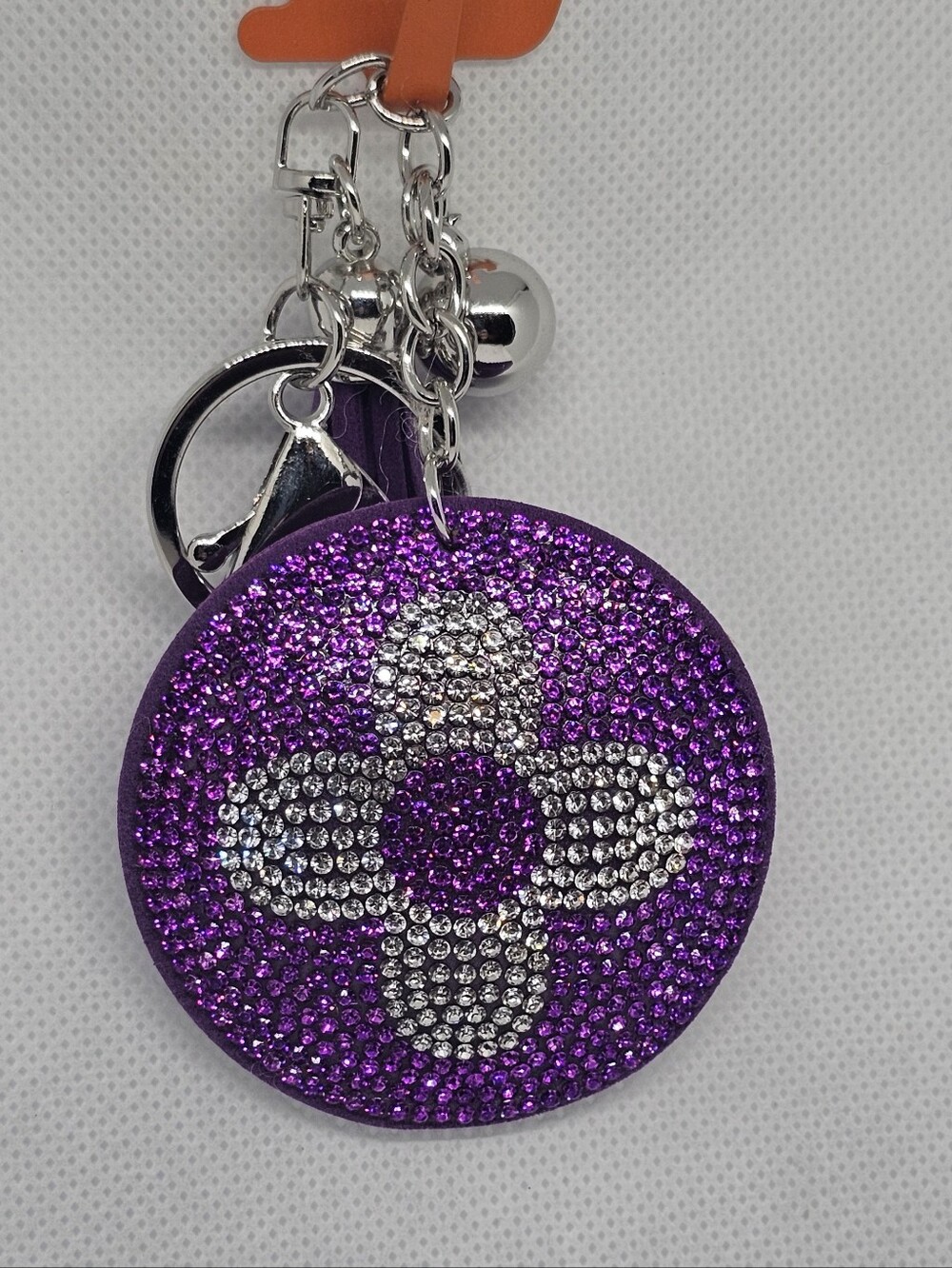 Purple Rhinestone Monogram Bag/Key Charm - Picture 2 of 2